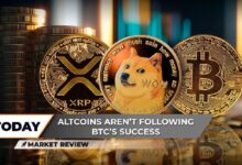 e0a9043df74503b423f7 XRP Limitado Bajo $0.60, ¡Descubre el Crucial Avance de Dogecoin (DOGE) y la Ruptura de Bitcoin (BTC) en su Tendencia Bajista de 220 Días!